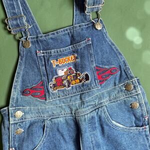 Kids Vintage Hot Wheels Denim Overalls